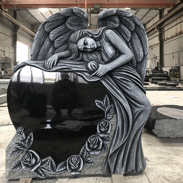 Angel Fine Carved Granite Headstone Factory Price